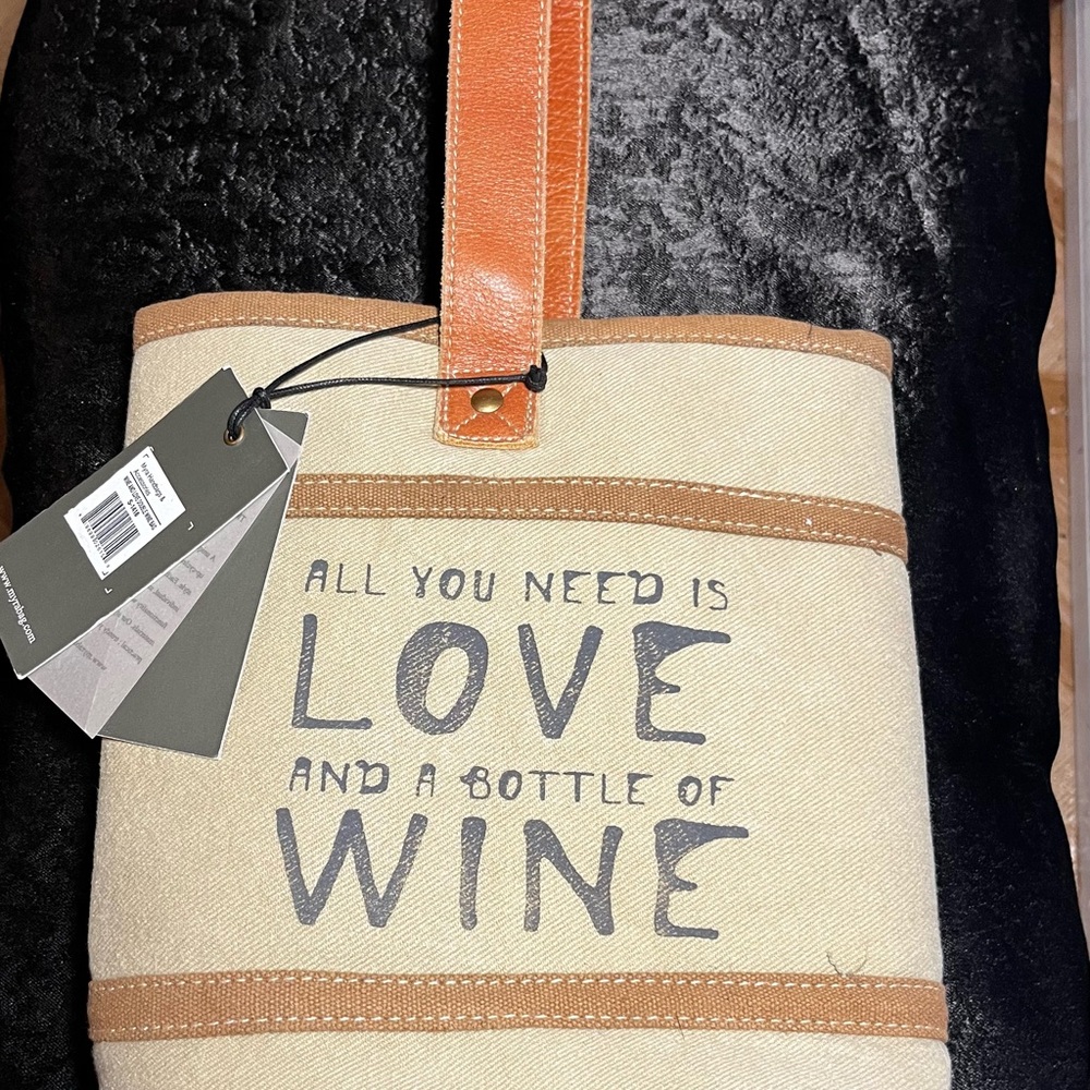 Myra Bag Tan and Brown Wine Tote